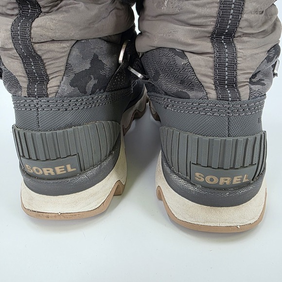 SOREL KINETIC BOOTS WOMENS SIZE 7 GRAY WINTER WATERPROOF SLOUCH DURABLE LACE UP - Picture 6 of 12